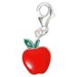 Sterling Silver and Enamel Apple Charm