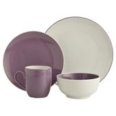 Tesco Two Tone 16pce Dinner Set Purple