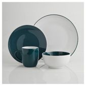 Tesco Two Tone 16 piece Dinner Set, Teal
