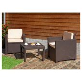 Allibert Victoria rattan effect 3 piece coffee set