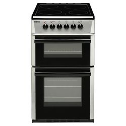 Beko DC5422AS 50cm Double Cavity Ceramic Electric Cooker Silver
