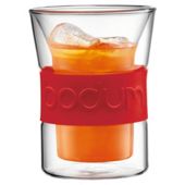 Bodum Presso Set of 2 0.2L Double Walled Glasses, Red