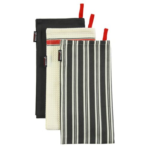 Image of Go Cook Tea Towels, 3 Pack