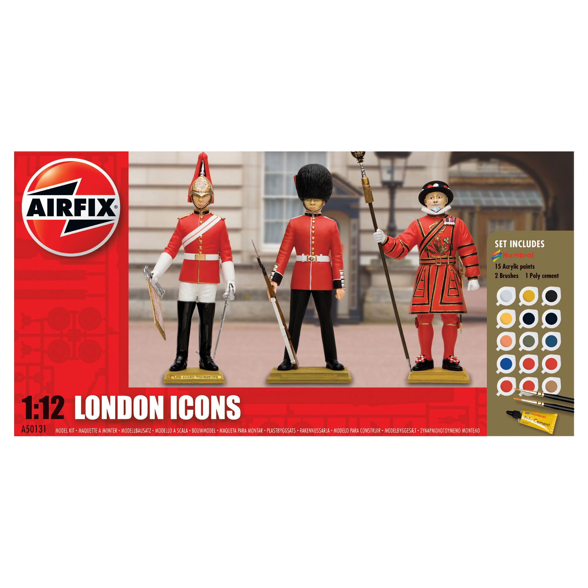 Airfix A50131 London Icons 1:12 Scale Gift Set Including Paint Glue & Brushes