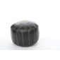 Kaikoo Moroccan Pouffe with Embroidery, Black