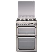 Hotpoint hug61x stainless steel dbl oven gas cooker