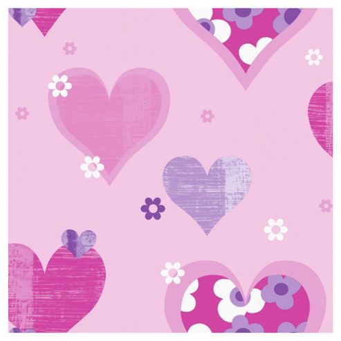 Image of Arthouse Happy Hearts Pink Wallpaper