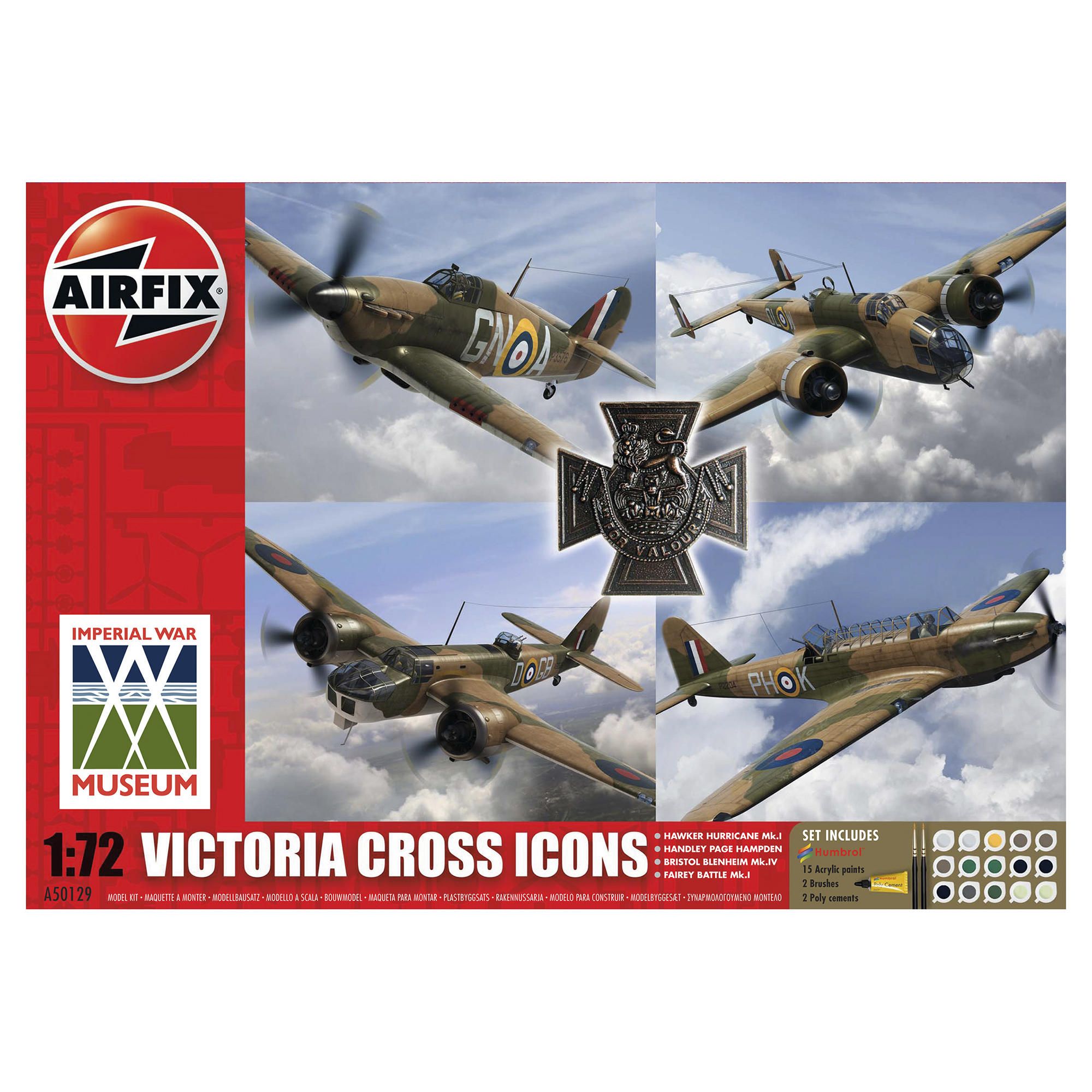 Airfix A50129 Victoria Cross Collection 1:72 Scale Military Aircraft Gift Set Including Paint Glue &