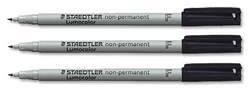 Image of Staedtler 316 Lumocolor Pen Non-permanent Fine 0.6mm Line Black Ref 316-9 [pack 10]