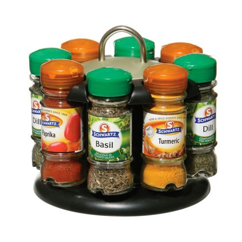 Image of Premier 8 Bottle Spice Rack With Schwartz Spices