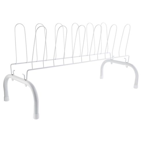 Image of Russel Two Tier Metal Shoe Rack - White