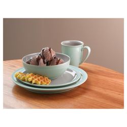 Denby Duets 16 Piece, 4 Person Dinner Set - Blue and Taupe