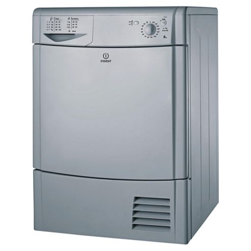 Image of Indesit Idc85s Freestanding Condenser Tumble Dryer, 8kg Load, C Energy Rating, Silver