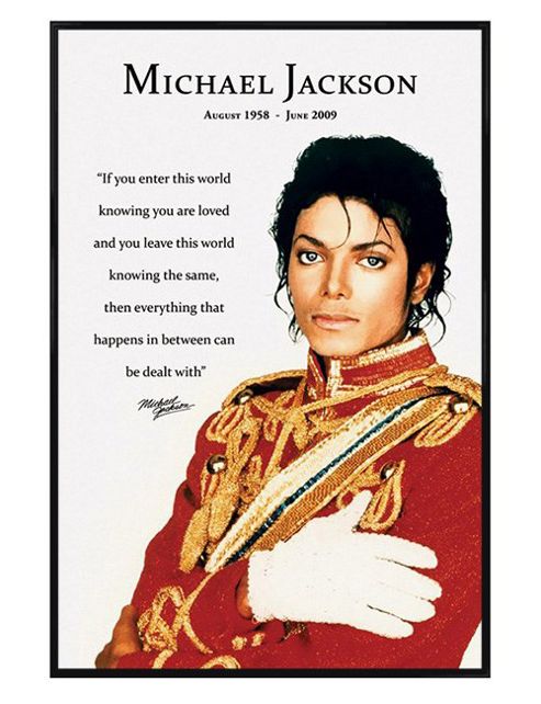 Image of Michael Jackson Gloss Black Framed Know You Are Loved Mj Poster