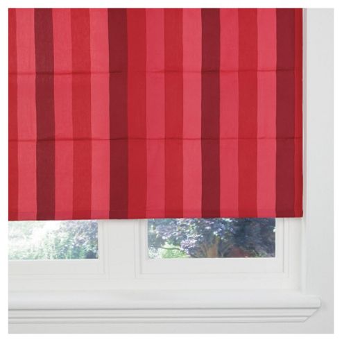 Image of Hampton Stripe Lined Roman Blind 60x120cm Red