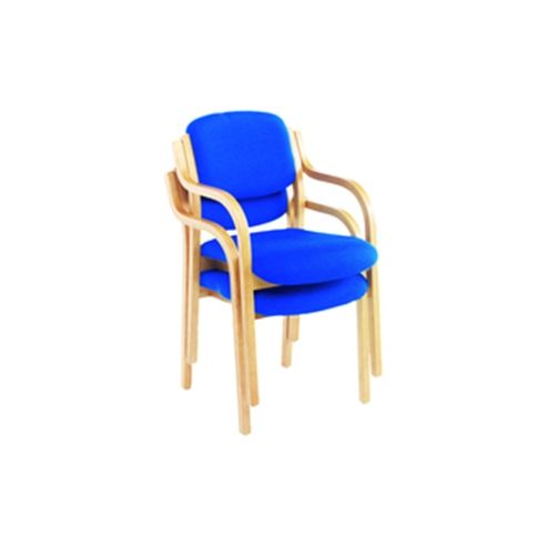 Image of Jemini Wood Frame Side Chair With Arms Blue Kf03514