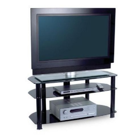 Image of Alphason Sona Avcr42/3 3 Shelf Av Rack (black Frame, Black Glass)