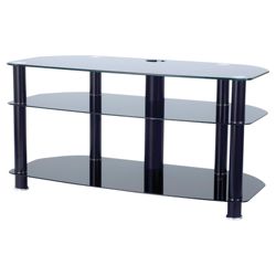 ALPHASON SONA AVCR42/3 3 SHELF AV RACK (BLACK FRAME, BLACK GLASS)