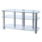 Alphason 42" Sona TV Stand with clear glass and silver legs - AVCR42