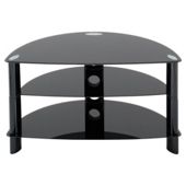 Alphason T-DSC800/3-PB 3 Tier Universal Corner Stand, Black Glass - For up to 32" screen TVs