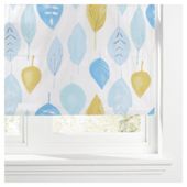 Watercolour Leaf Lined Roman Blind 180x120cm Soft Teal