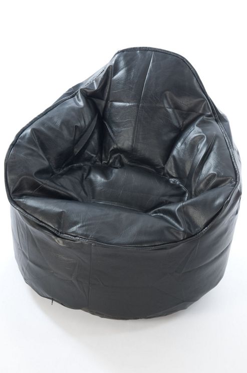 Image of Kaikoo Faux Leather Bean Bag Palm Chair, Black