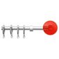 Extendable Curtain Pole With Lollipop Finial, Dia. 35mm L120-210cm, Red