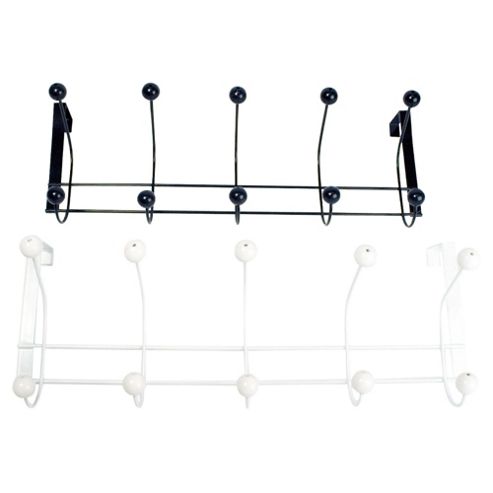 Image of White 5 Overdoor Coat Hooks