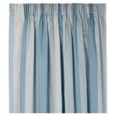 Tesco Hampton Stripe Pencil Pleat Unlined Curtains W167xL137cm (66x54"), Duck Egg