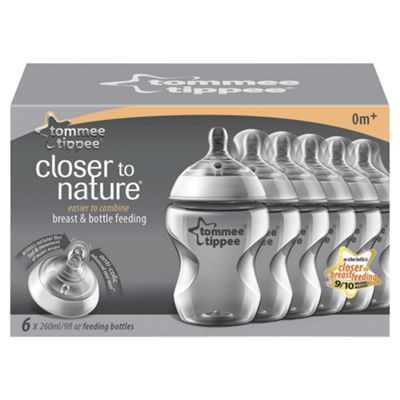 image 1 of Tommee Tippee Closer To Nature Easivent Bottles 260Ml X6