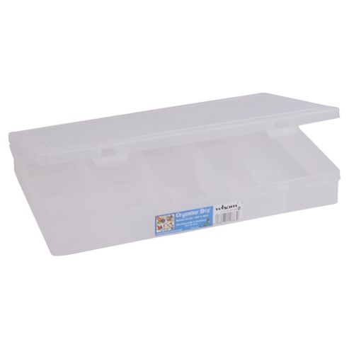 Image of Wham Large Plastic Organiser With Dividers, Clear