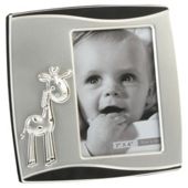 Two Tone Silver-plated 4"x3" Photo Frame - Giraffe