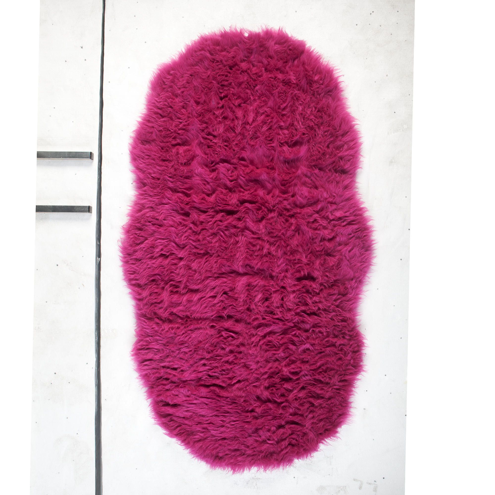 Faux Sheepskin Rug Double Fuchsia