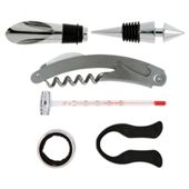 Tala Wine Lovers Boxed Gift Set inc. Waiters Friend Corkscrew, Foil Cutter, Wine Thermometer, Wine Collar, Stopper and Pourer