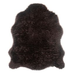 Tesco Rugs Faux Sheepskin Rug Single Chocolate