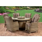 Royalcraft Verona Poly Resin Wicker 6 Seat Dining Set With Aluminium Frame