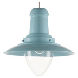 Tesco Lighting Fisherman's Spun Metal Pendant Light, Duck Egg Blue