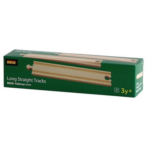 Image of Brio Long Straight Tracks Wooden Toy