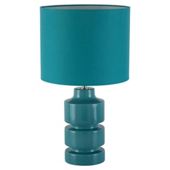 Tesco Lighting Retro Ceramic Table Lamp, Soft Teal