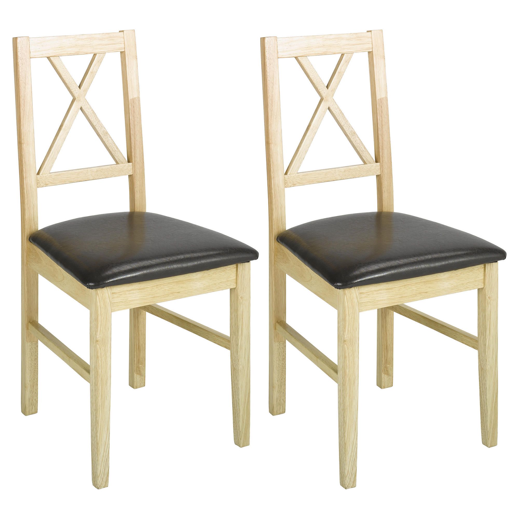 Pembrook Pair Of Cross Back Chairs Natural