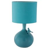 Tesco Lighting Lovebirds Ceramic Table Lamp, Soft Teal