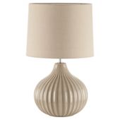 Tesco Lighting Ellert Ribbed Ceramic Table Lamp, Taupe