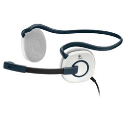 Logitech H130 Stereo 3.5mm Behind the Head PC Headset and Microphohe White