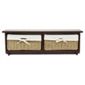 Coat Hangar Walnut With Wicker Baskets