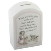 Ceramic Money Box - What Are Little Girls Made Of?