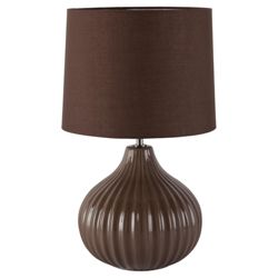 Tesco Lighting Ellert Ribbed Ceramic Table Lamp, Cocoa