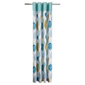 Tesco Watercolour Leaf Lined Eyelet Curtains W167xL183cm (66x72"), Soft Teal
