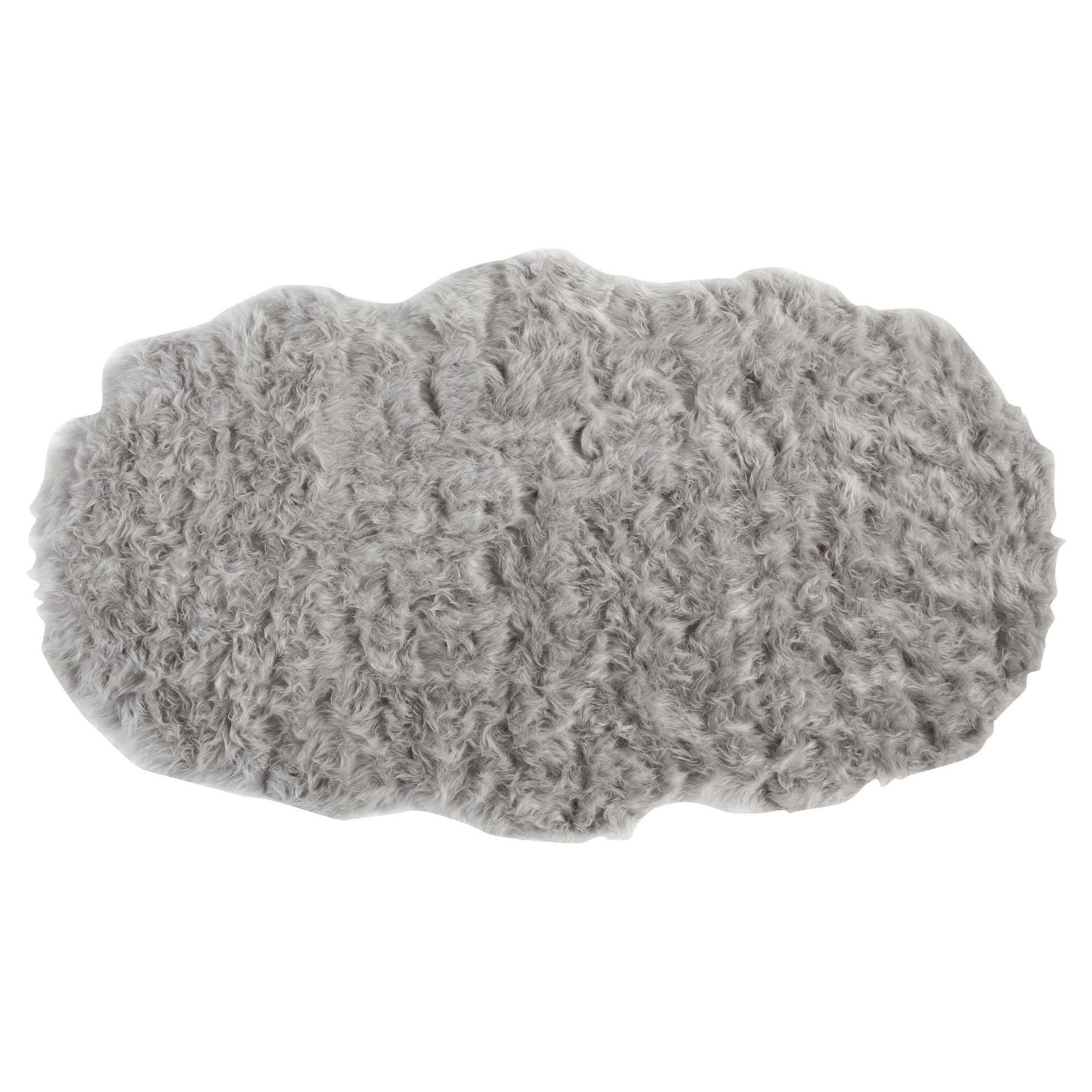 Faux Sheepskin Rug Double Grey