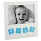 Mdf White Frame With Aluminiium Icons - Baby Blue 4X6"