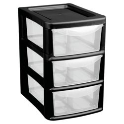 Small 3 Drawer Small Tower Volcanic Ash